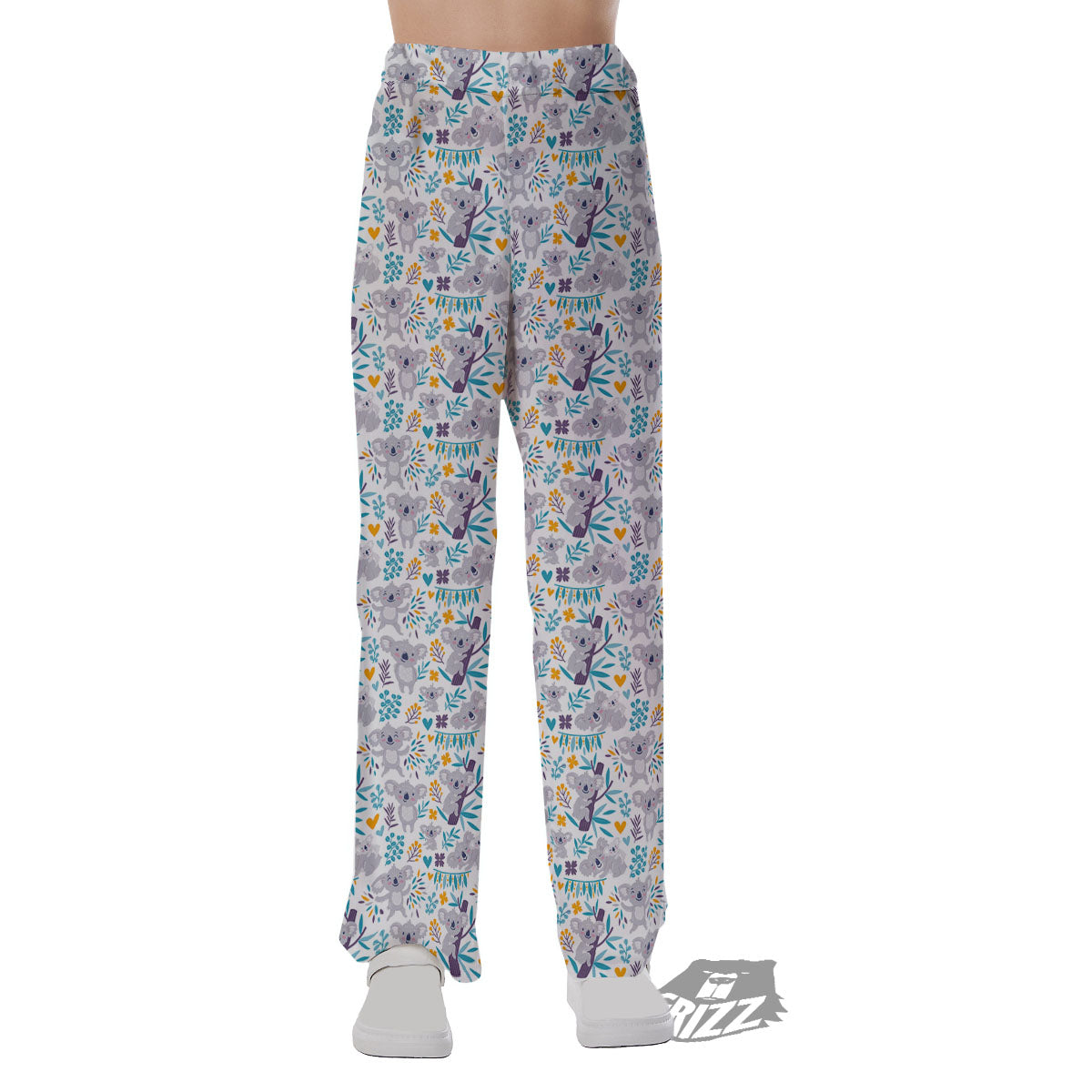 Koala Cartoon Print Pattern Pajama Pants-grizzshop