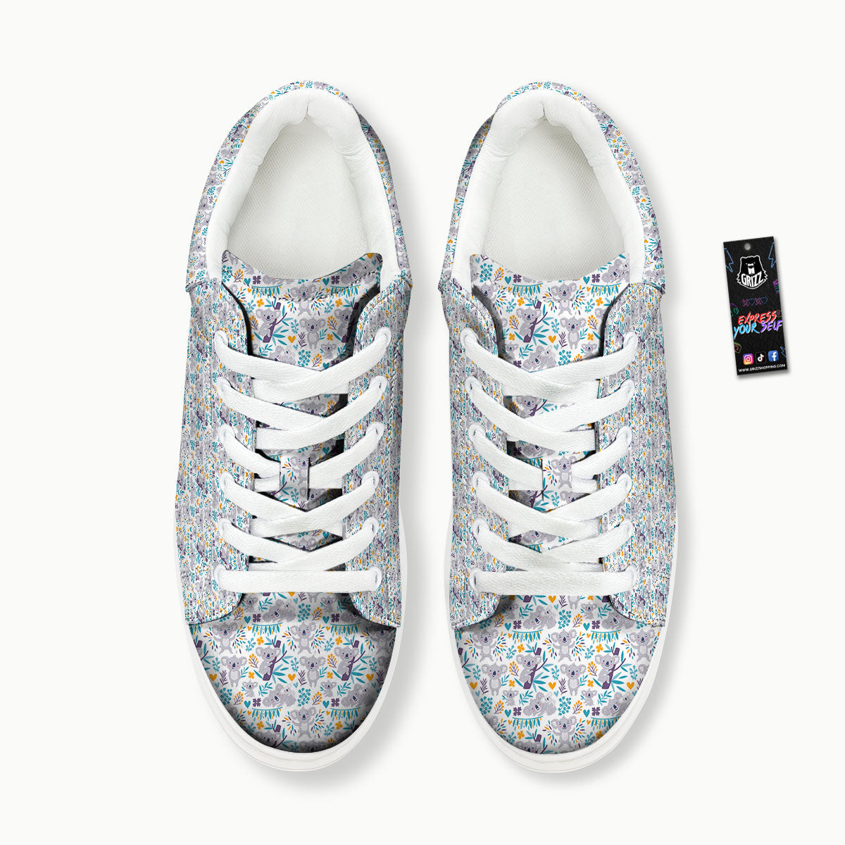 Koala Cartoon Print Pattern Platform Shoes-grizzshop