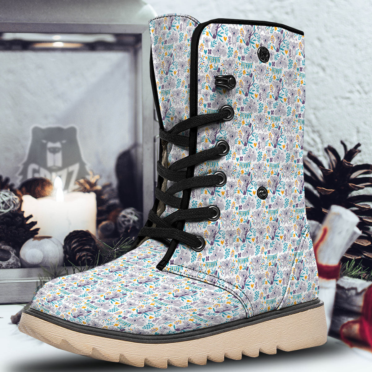 Koala Cartoon Print Pattern Snow Boots-grizzshop