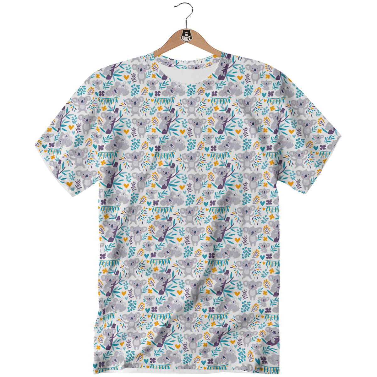 Koala Cartoon Print Pattern T-Shirt-grizzshop