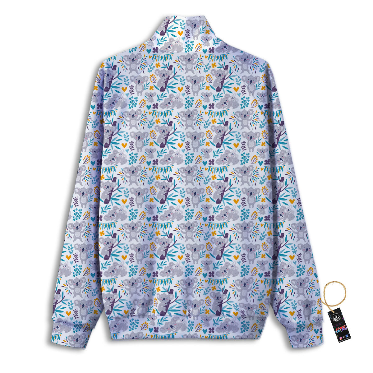 Koala Cartoon Print Pattern Track Jacket-grizzshop