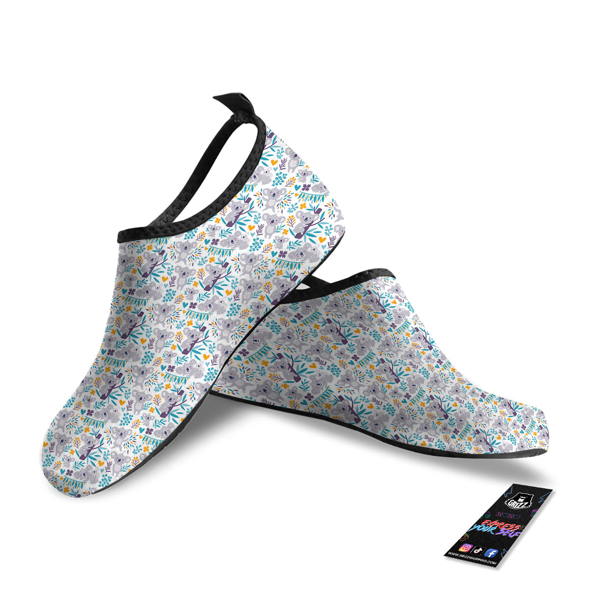 Koala Cartoon Print Pattern Water Shoes-grizzshop