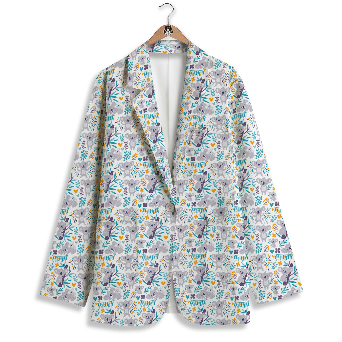 Koala Cartoon Print Pattern Women's Blazer-grizzshop