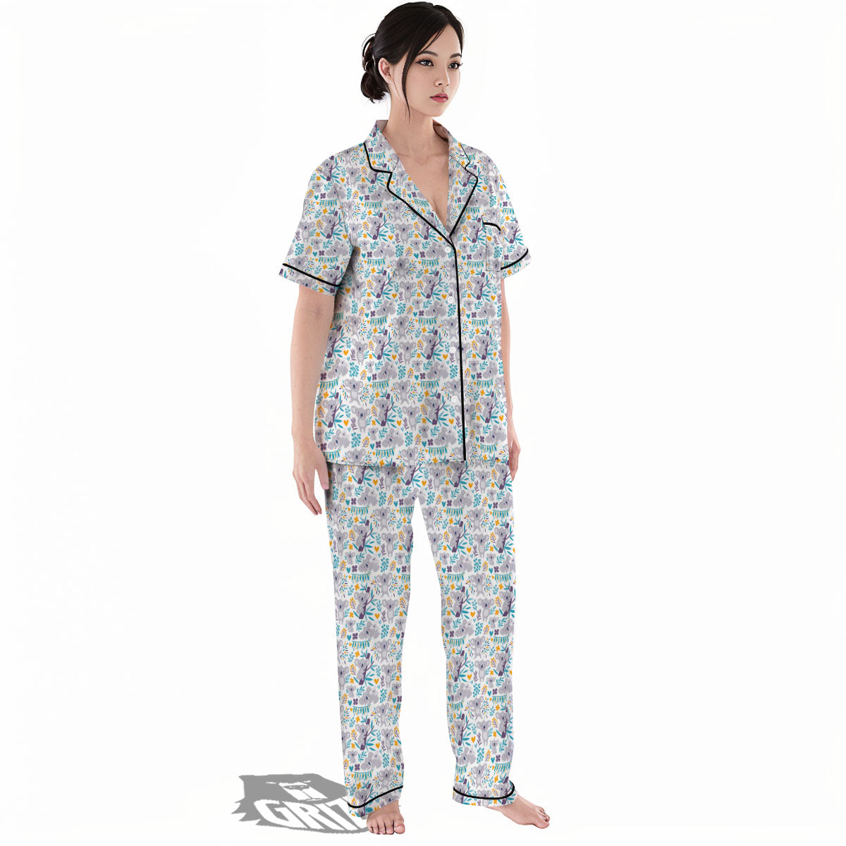 Koala Cartoon Print Pattern Women's Pajamas Set-grizzshop