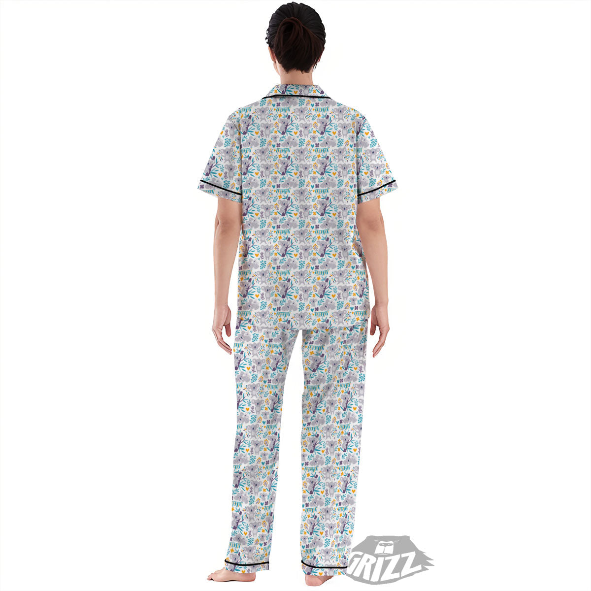 Koala Cartoon Print Pattern Women's Pajamas Set-grizzshop