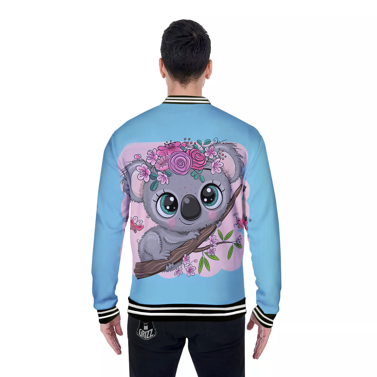 Koala Cute Print Baseball Jacket-grizzshop
