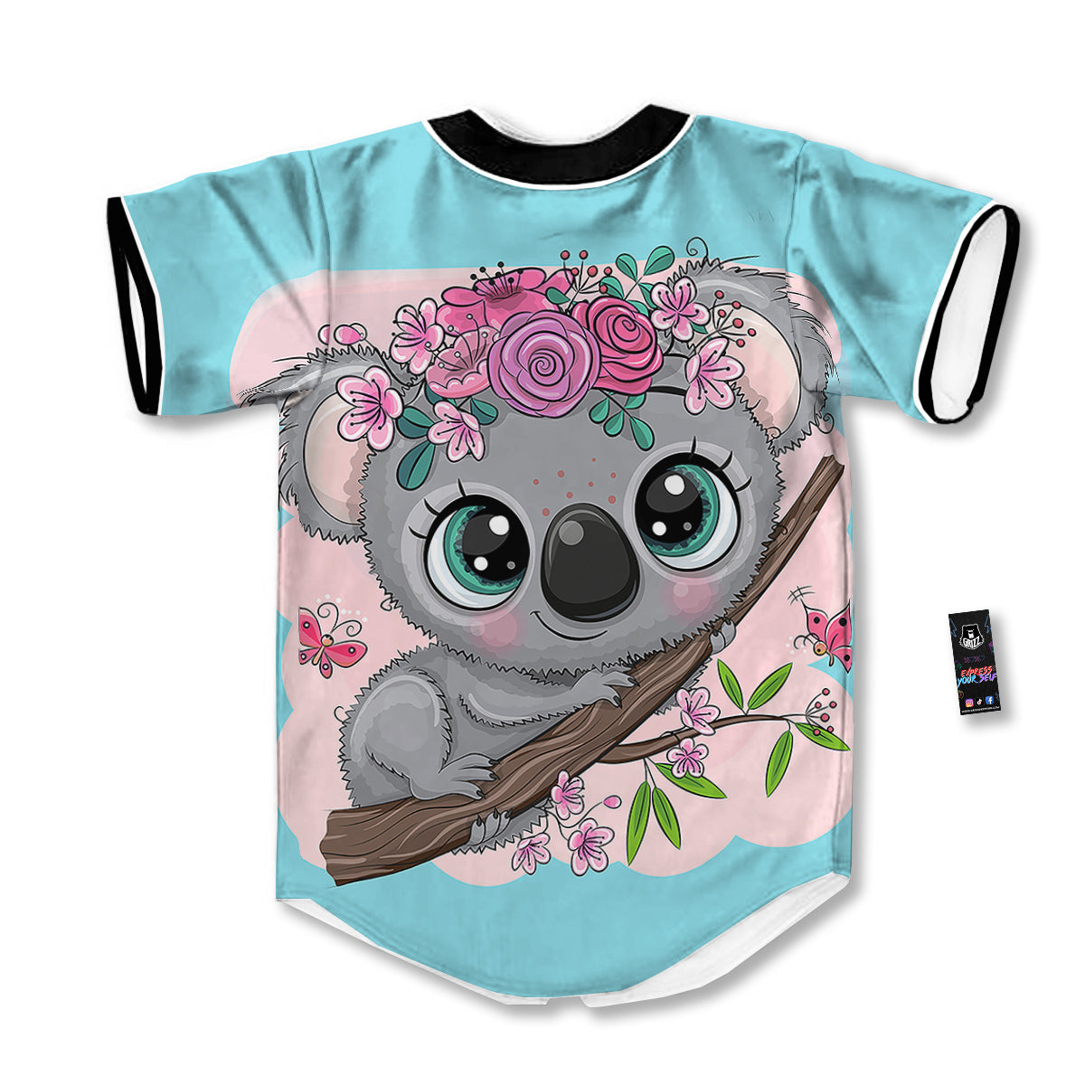 Koala Cute Print Baseball Jersey-grizzshop