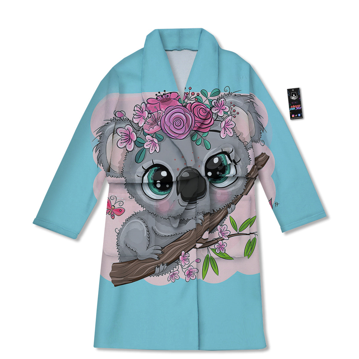 Koala Cute Print Bathrobe-grizzshop