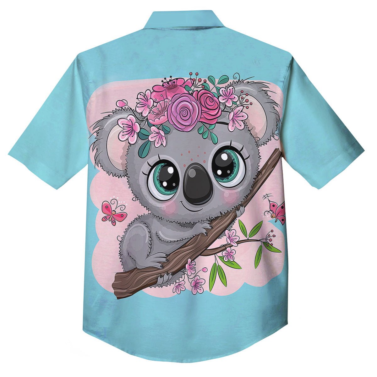 Koala Cute Print Button Up Shirt-grizzshop