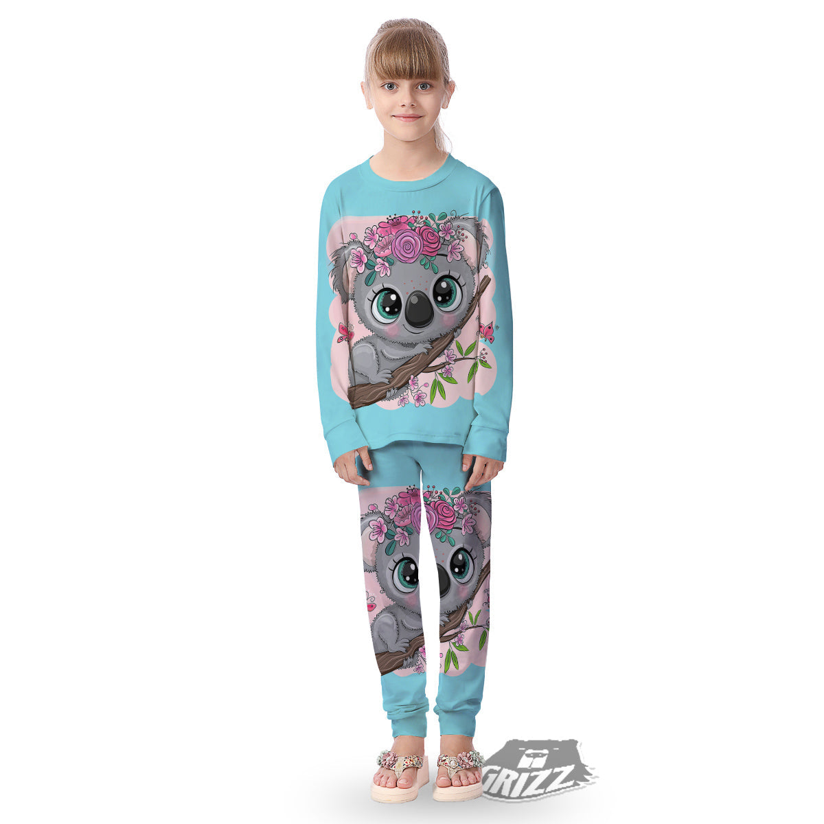 Koala Cute Print Kid's Pajamas-grizzshop