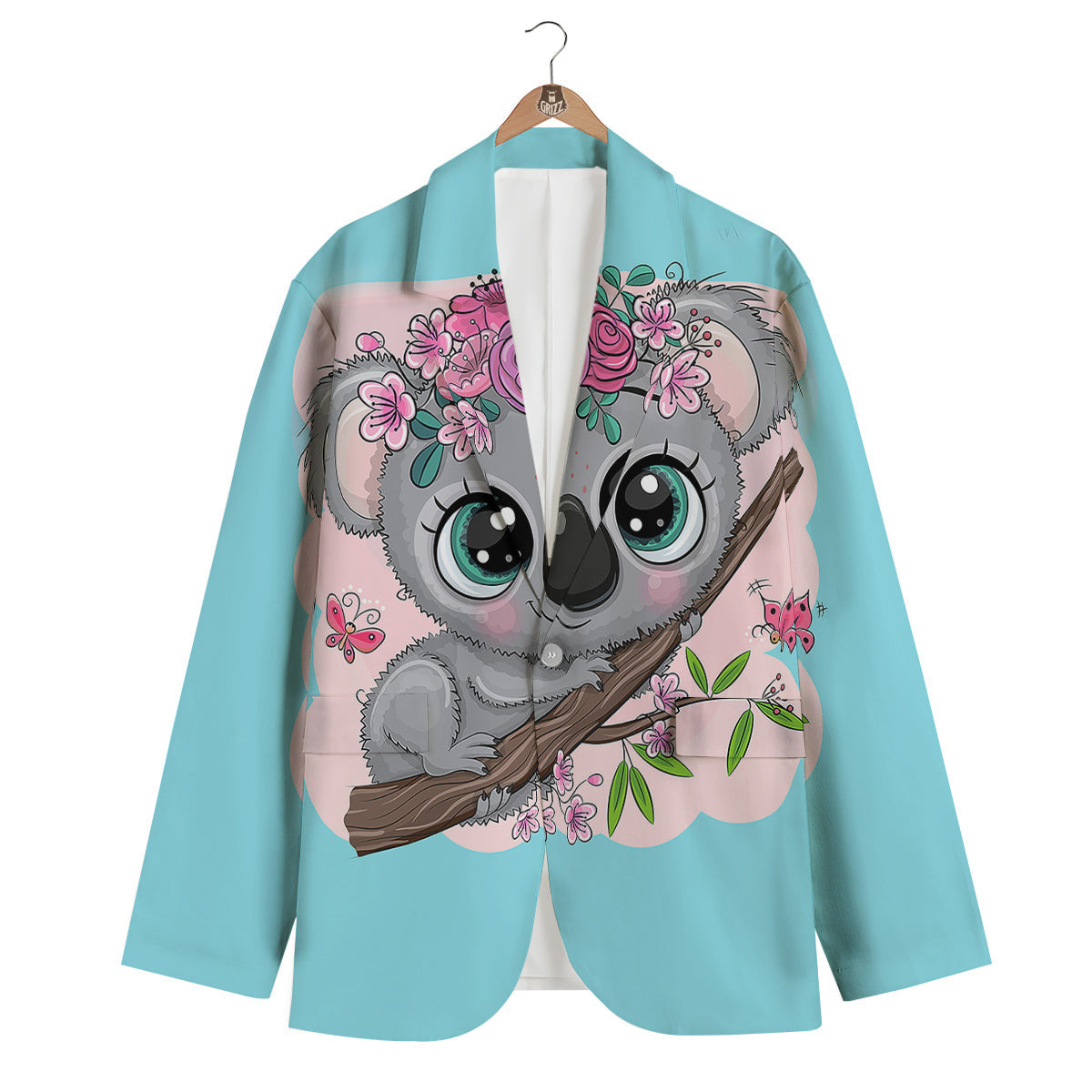 Koala Cute Print Men's Blazer-grizzshop