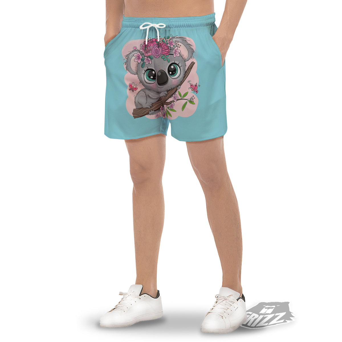 Koala Cute Print Men's Gym Shorts-grizzshop