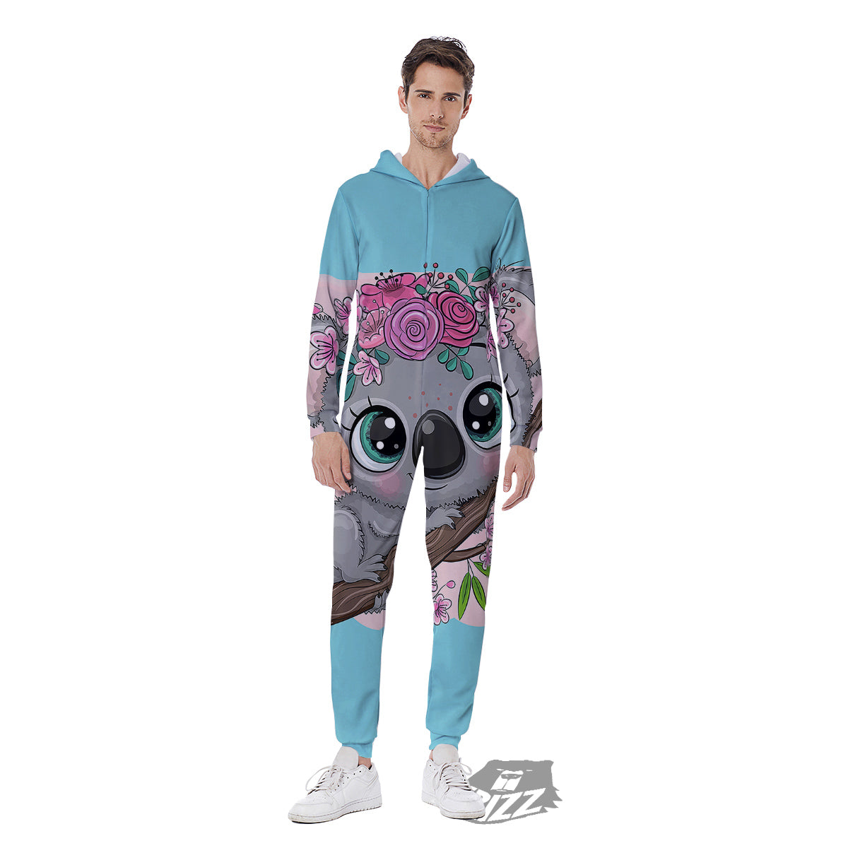 Koala Cute Print Men's Jumpsuit-grizzshop