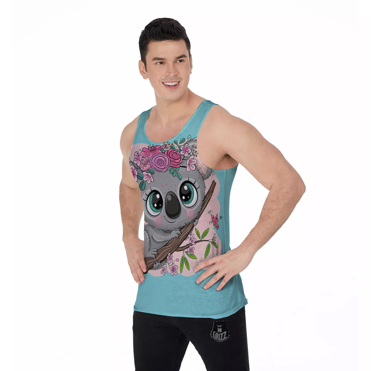 Koala Cute Print Men's Tank Top-grizzshop