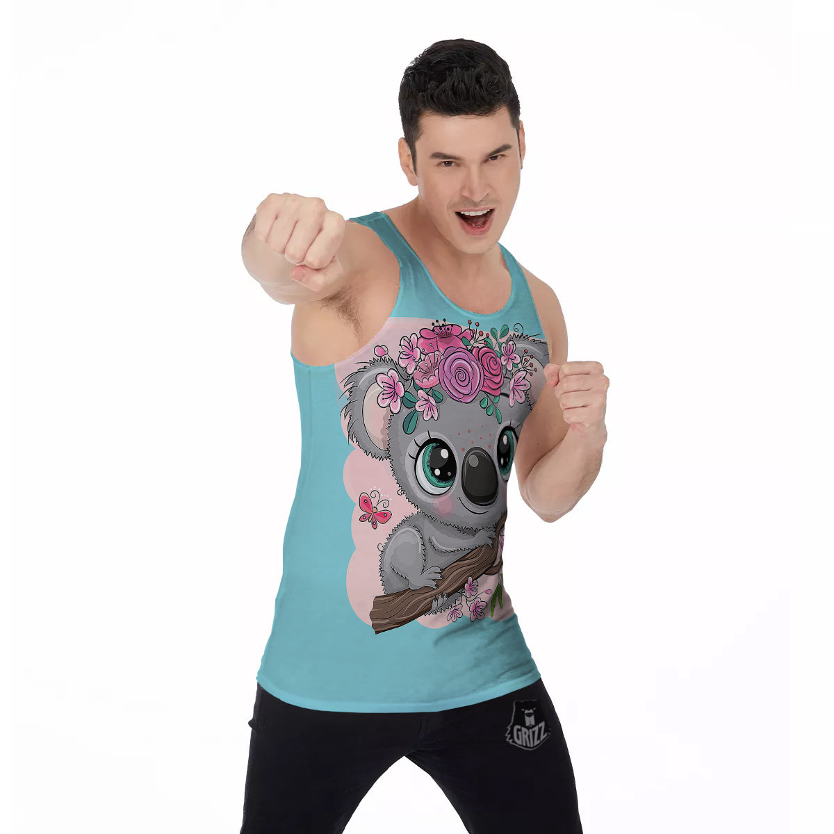 Koala Cute Print Men's Tank Top-grizzshop