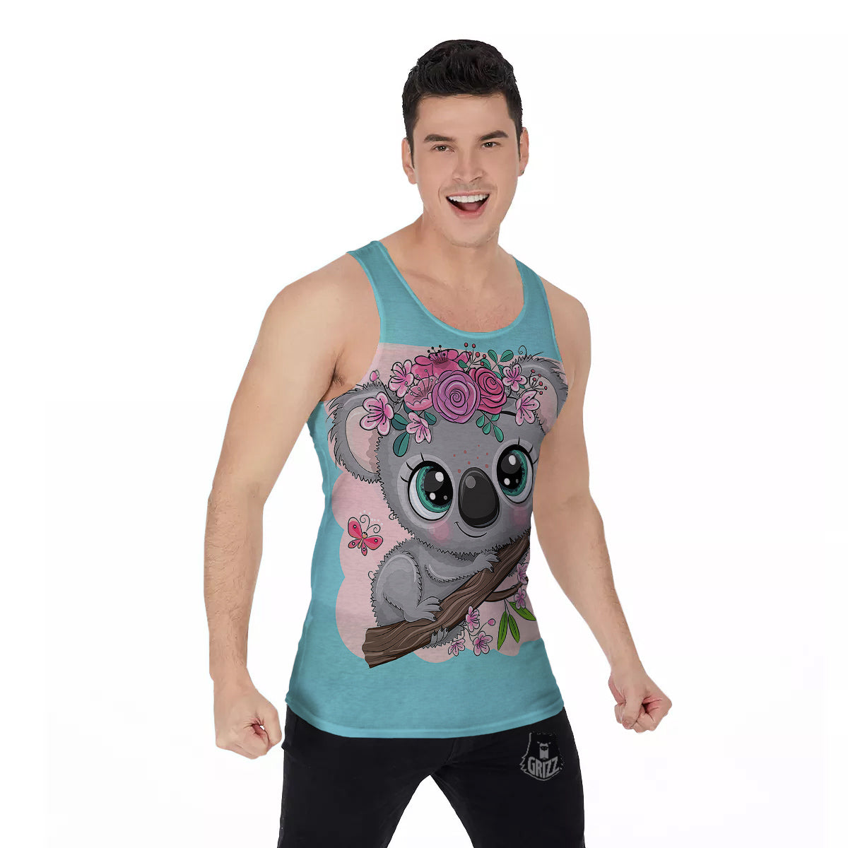 Koala Cute Print Men's Tank Top-grizzshop
