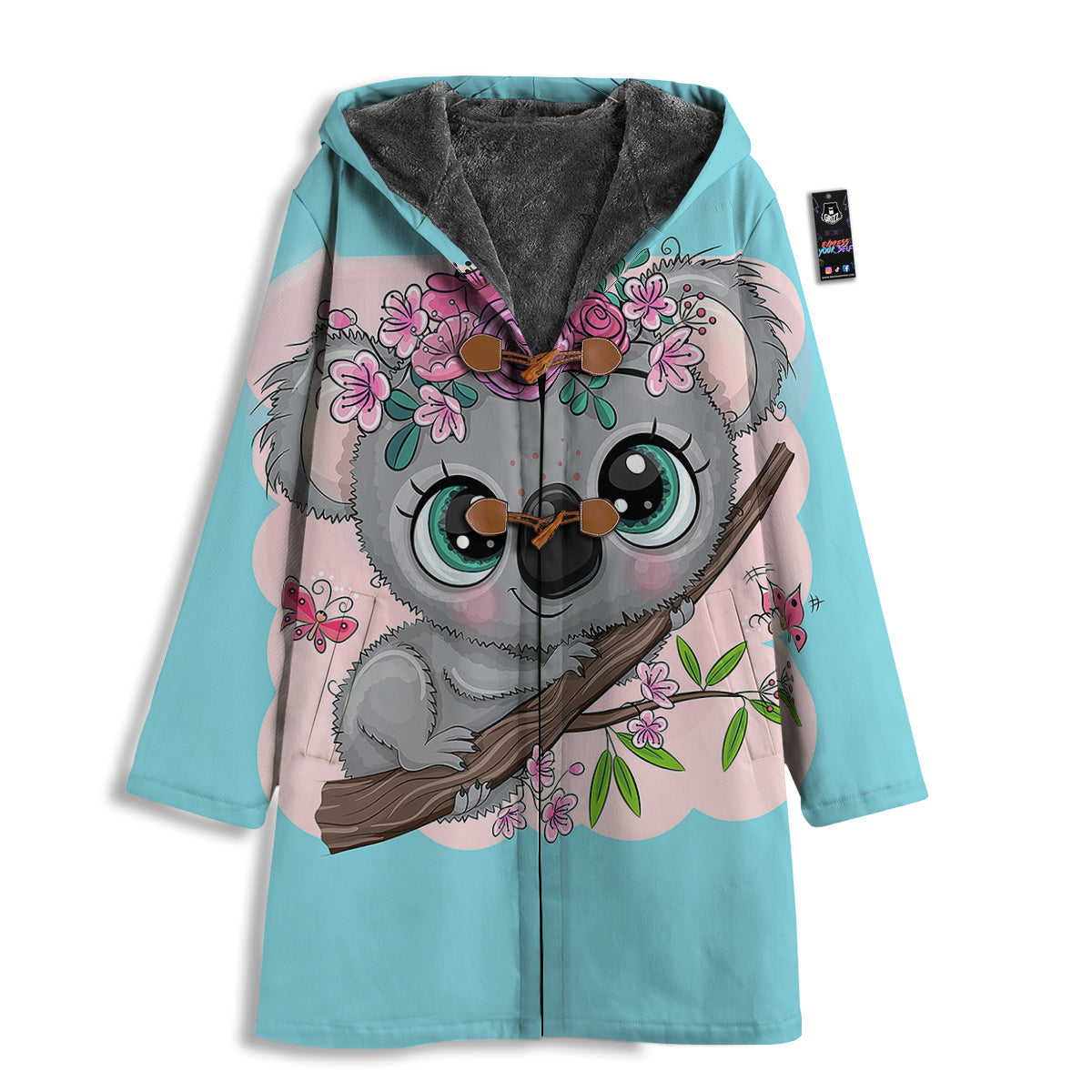 Koala Cute Print Men's Windbreaker Jacket-grizzshop