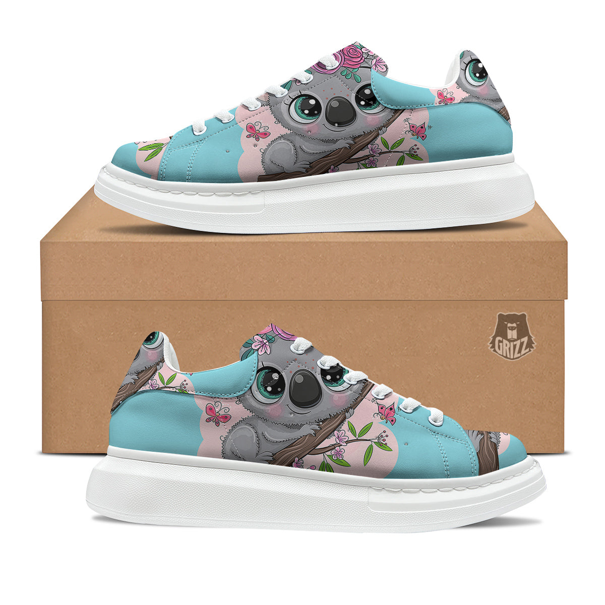 Koala Cute Print Platform Shoes-grizzshop