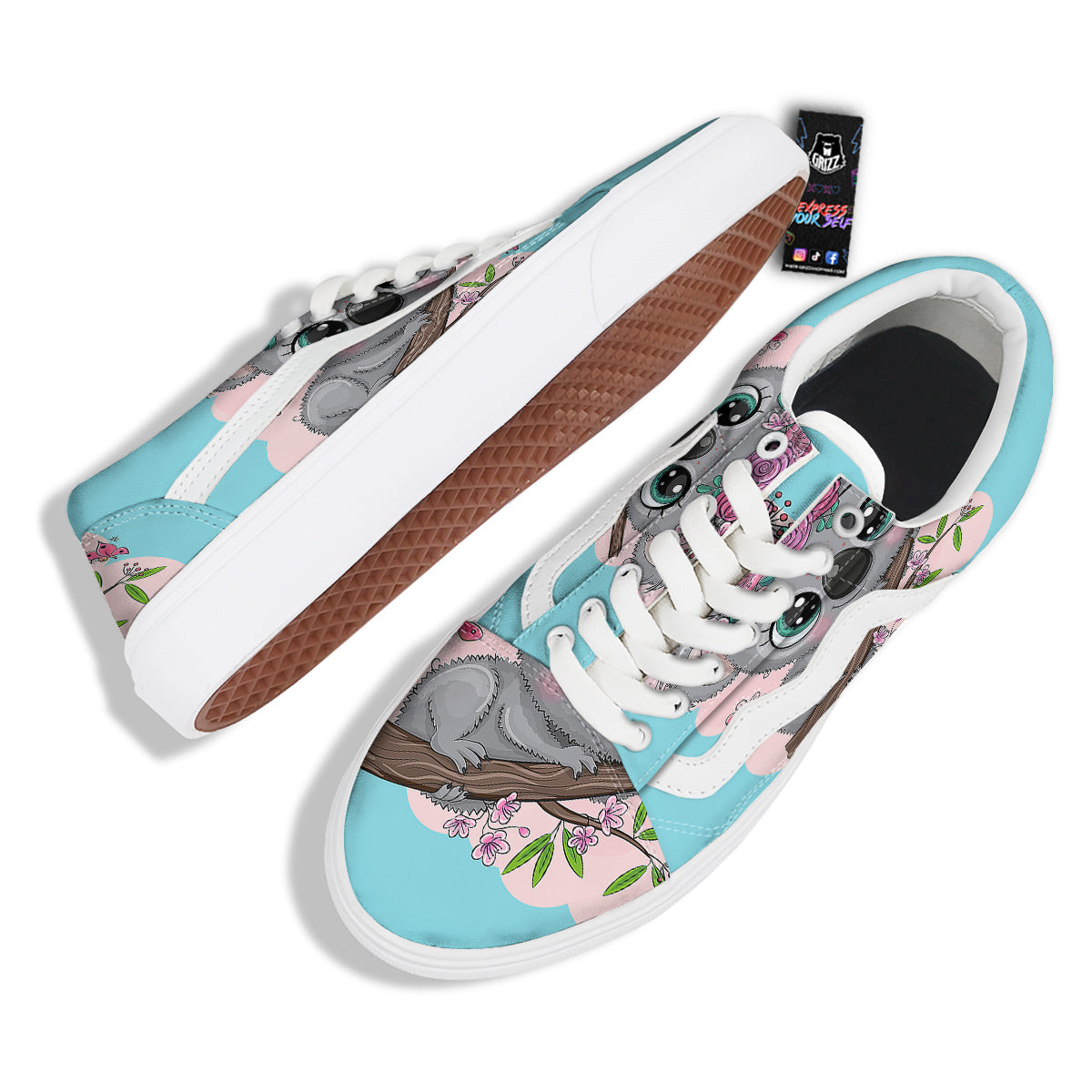 Koala Cute Print Skate Shoes-grizzshop
