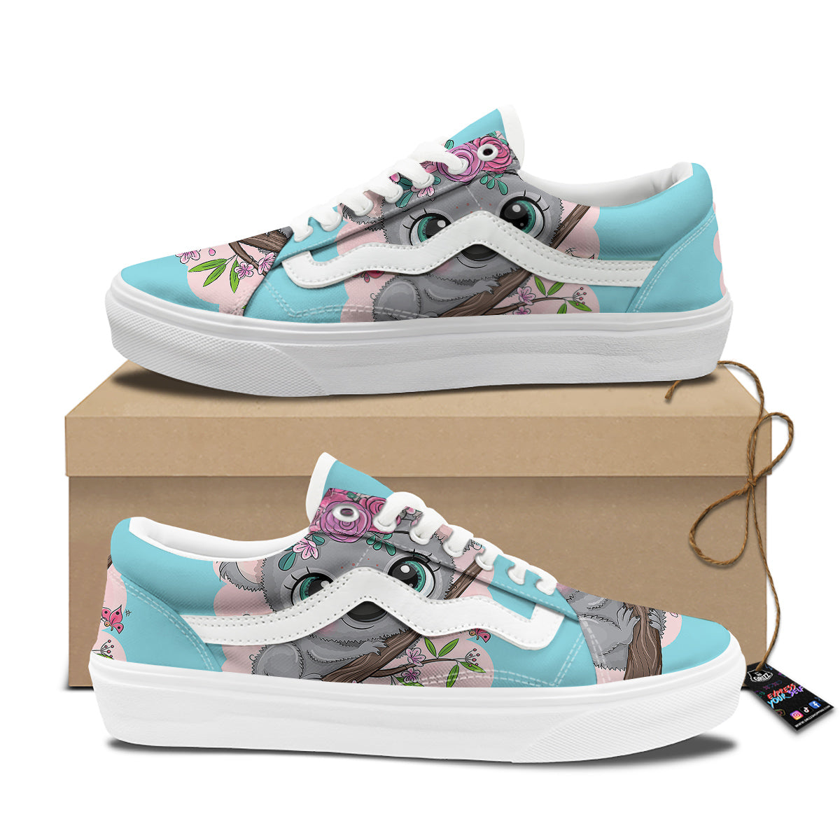 Koala Cute Print Skate Shoes-grizzshop