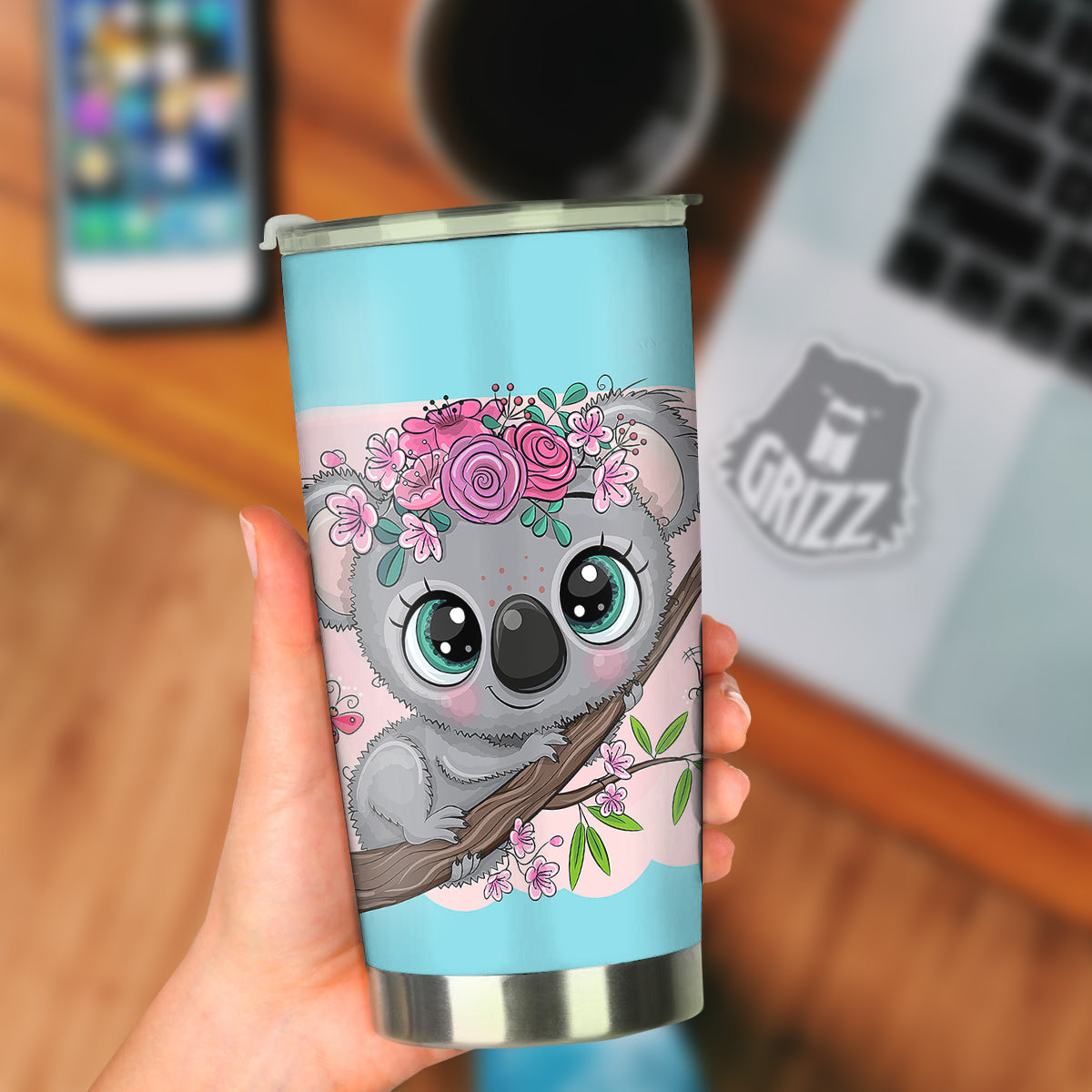 Koala Cute Print Tumbler-grizzshop