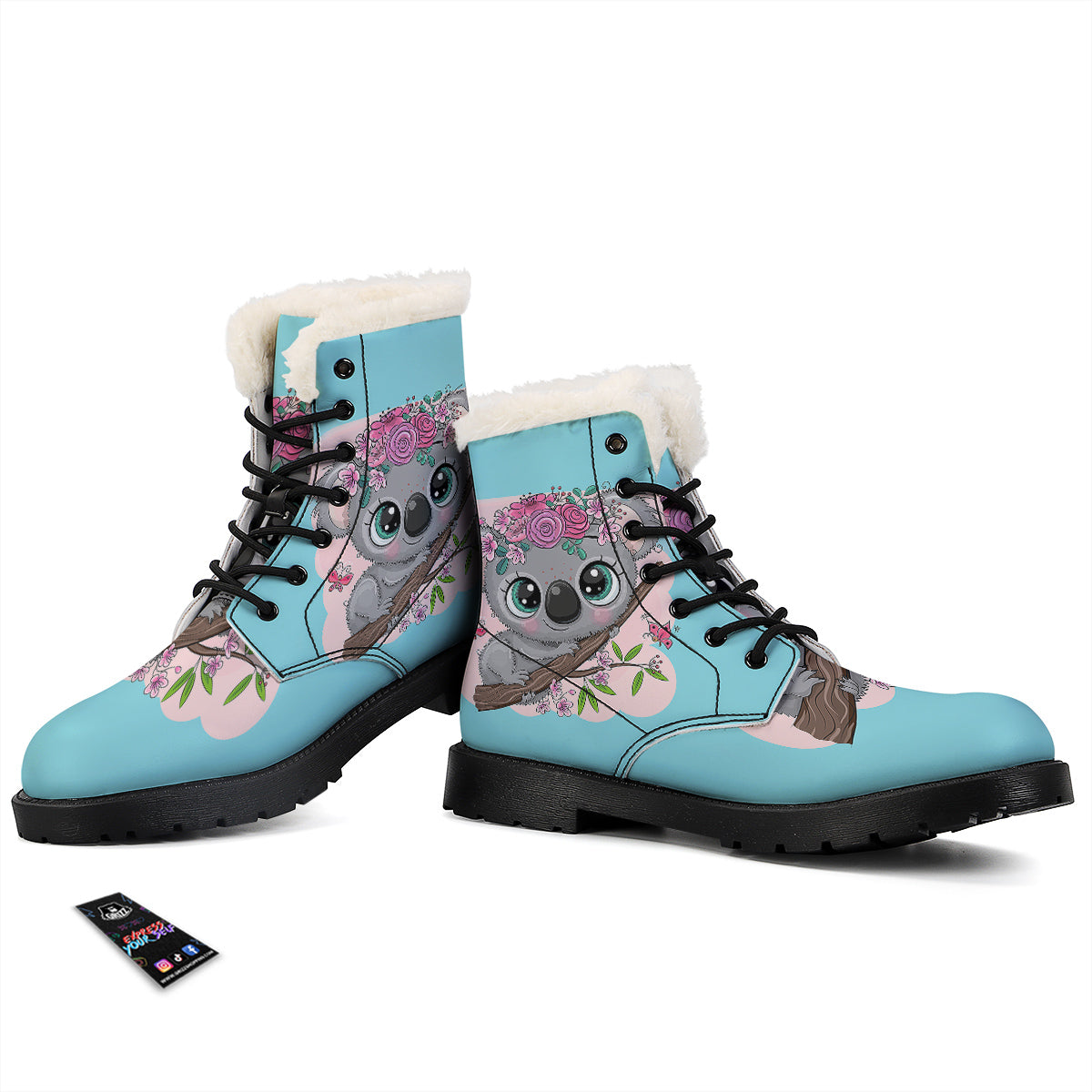 Koala Cute Print Winter Boots-grizzshop