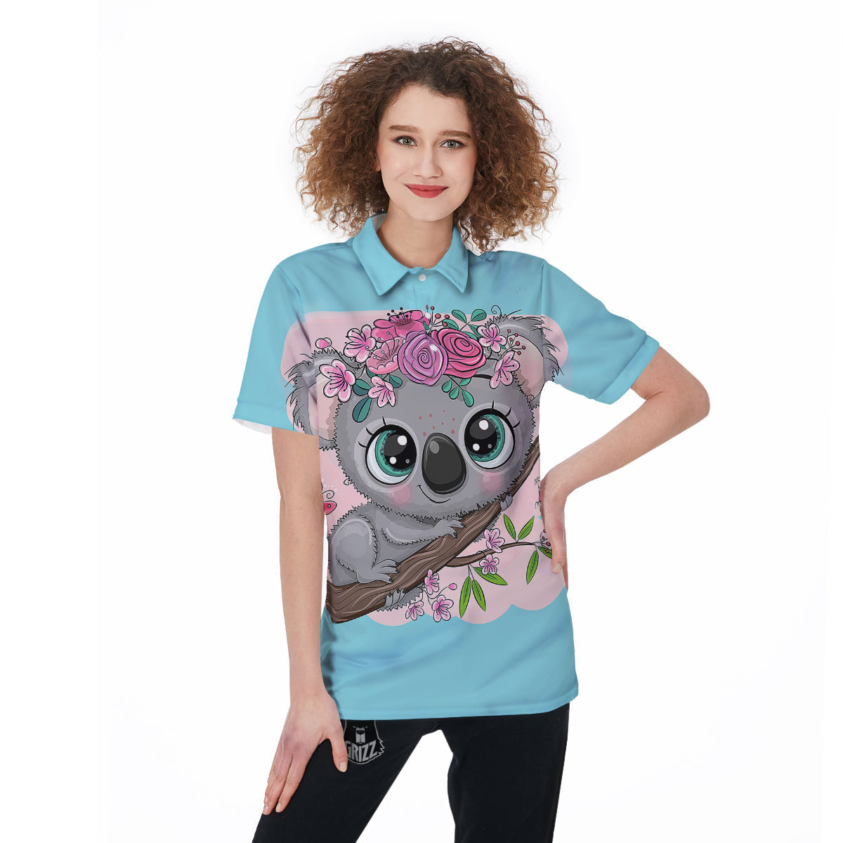 Koala Cute Print Women's Golf Shirts-grizzshop