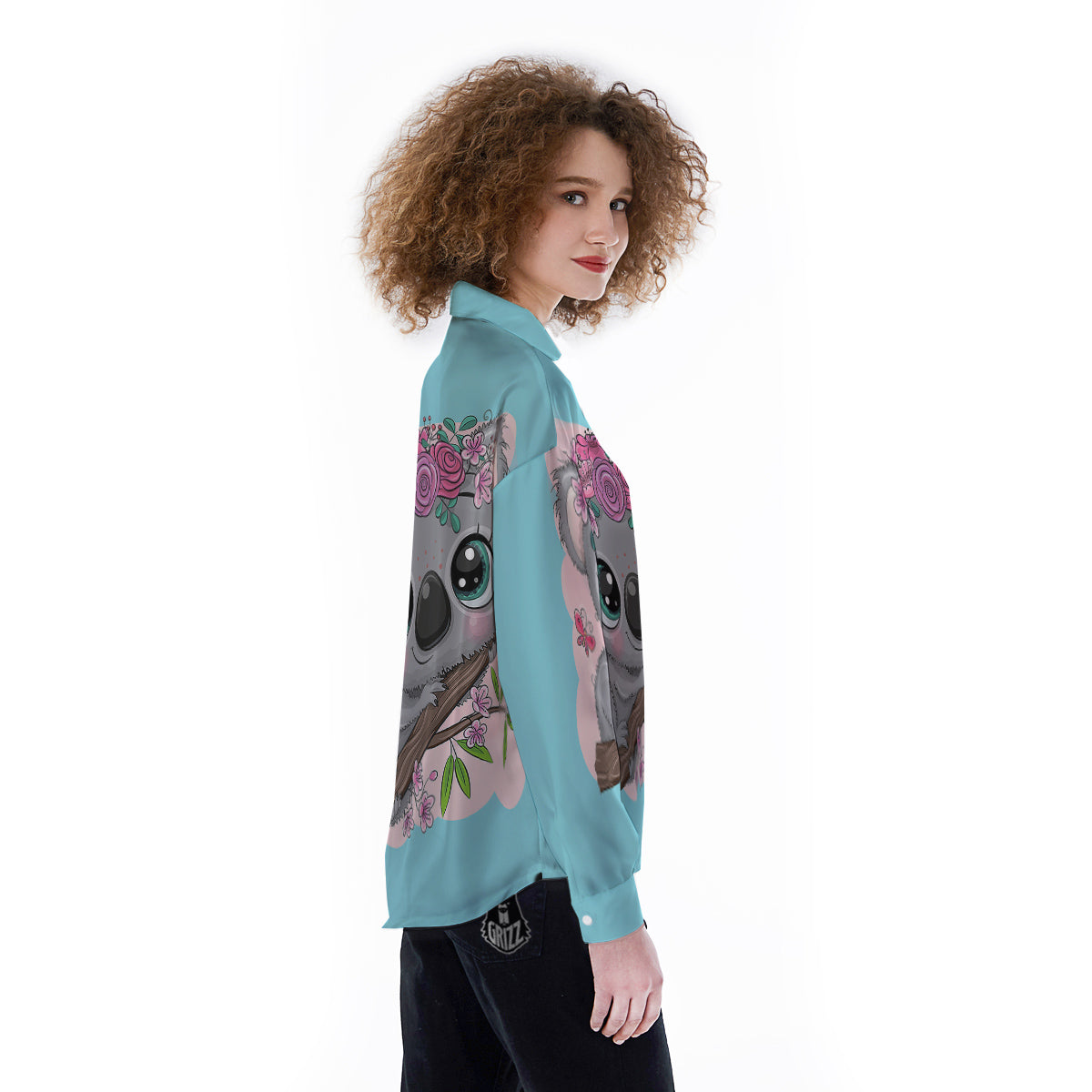 Koala Cute Print Women's Long Sleeve Shirts-grizzshop