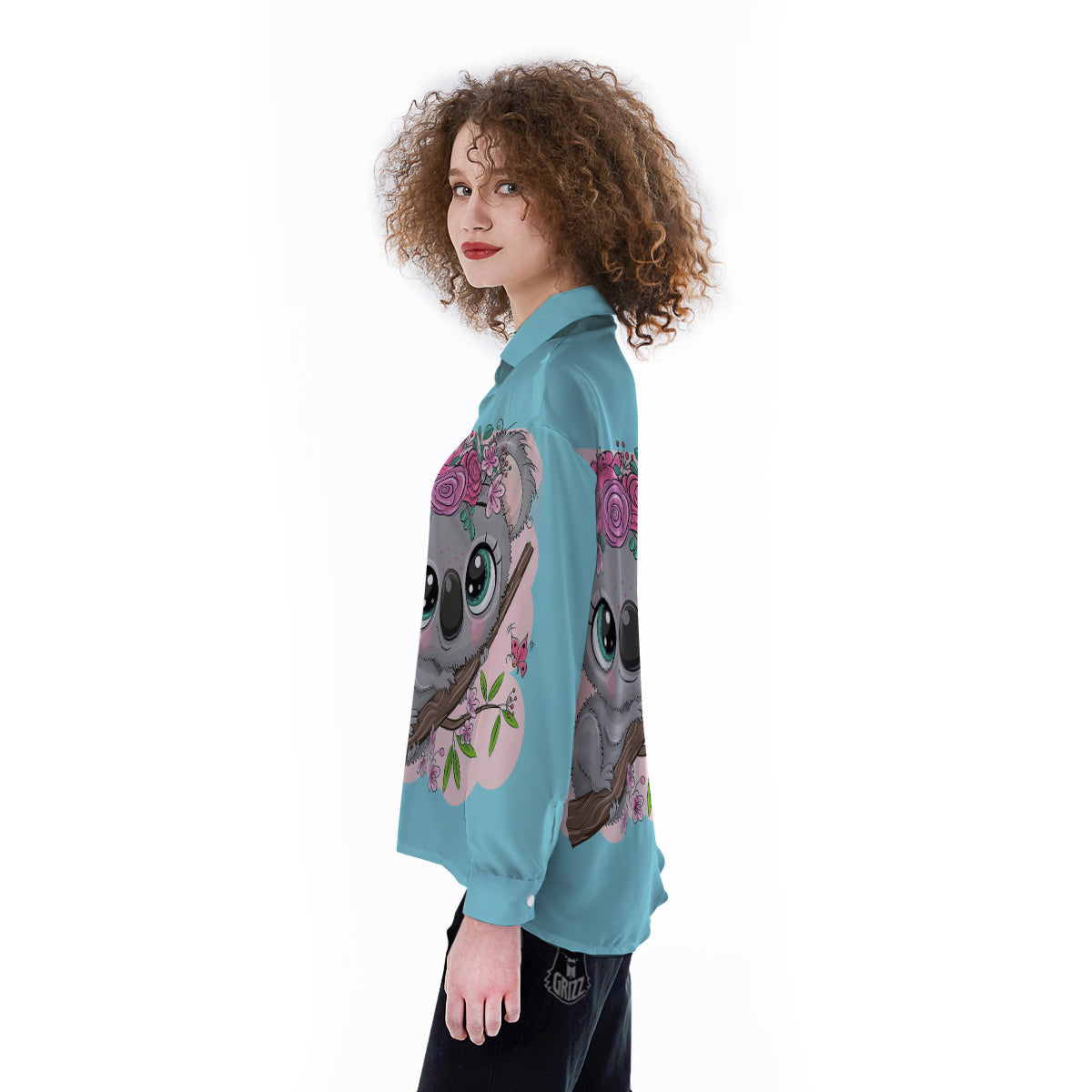 Koala Cute Print Women's Long Sleeve Shirts-grizzshop