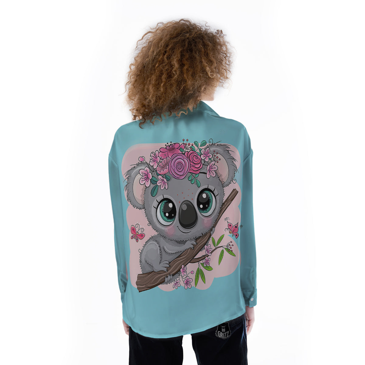 Koala Cute Print Women's Long Sleeve Shirts-grizzshop