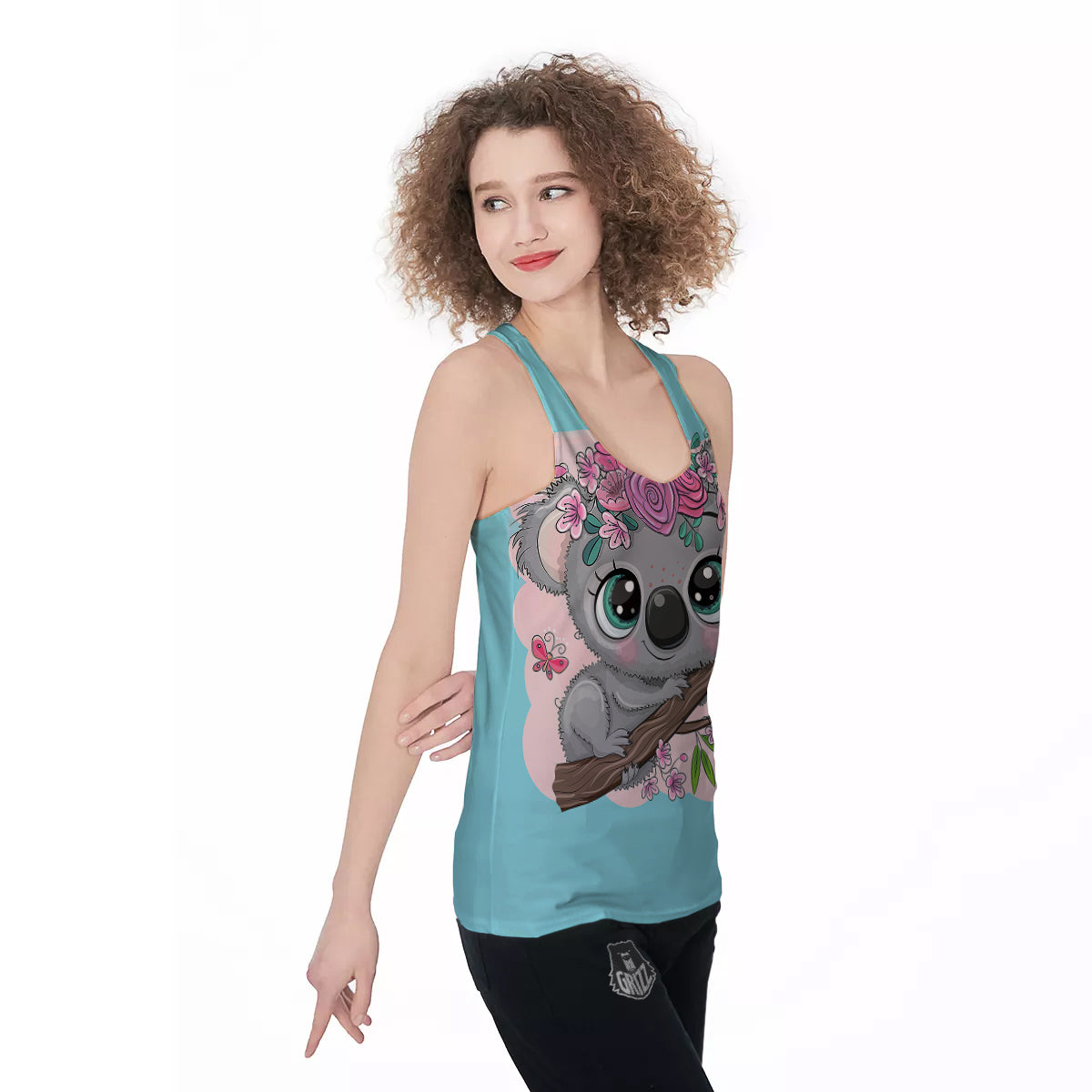 Koala Cute Print Women's Racerback Tank Top-grizzshop
