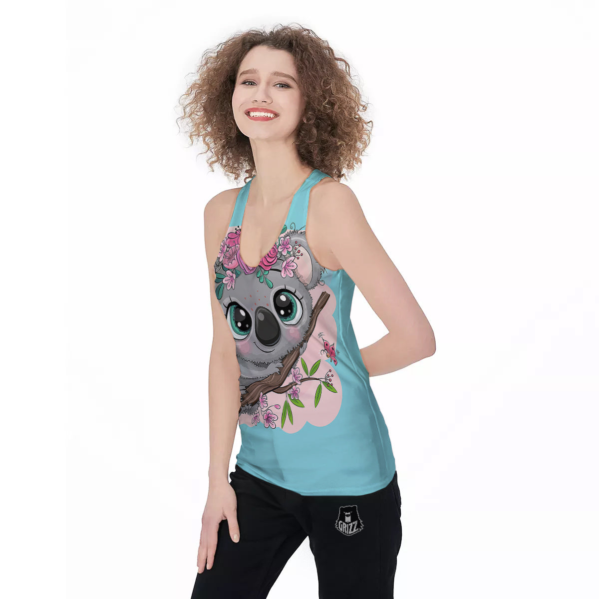 Koala Cute Print Women's Racerback Tank Top-grizzshop