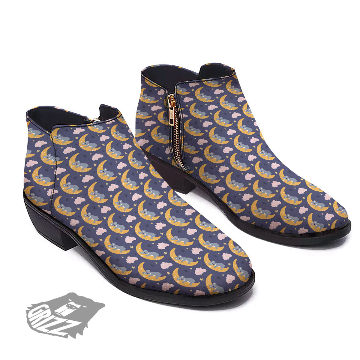 Koala Good Night Print Pattern Ankle Boots-grizzshop