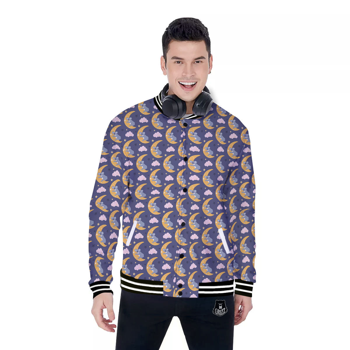 Koala Good Night Print Pattern Baseball Jacket-grizzshop