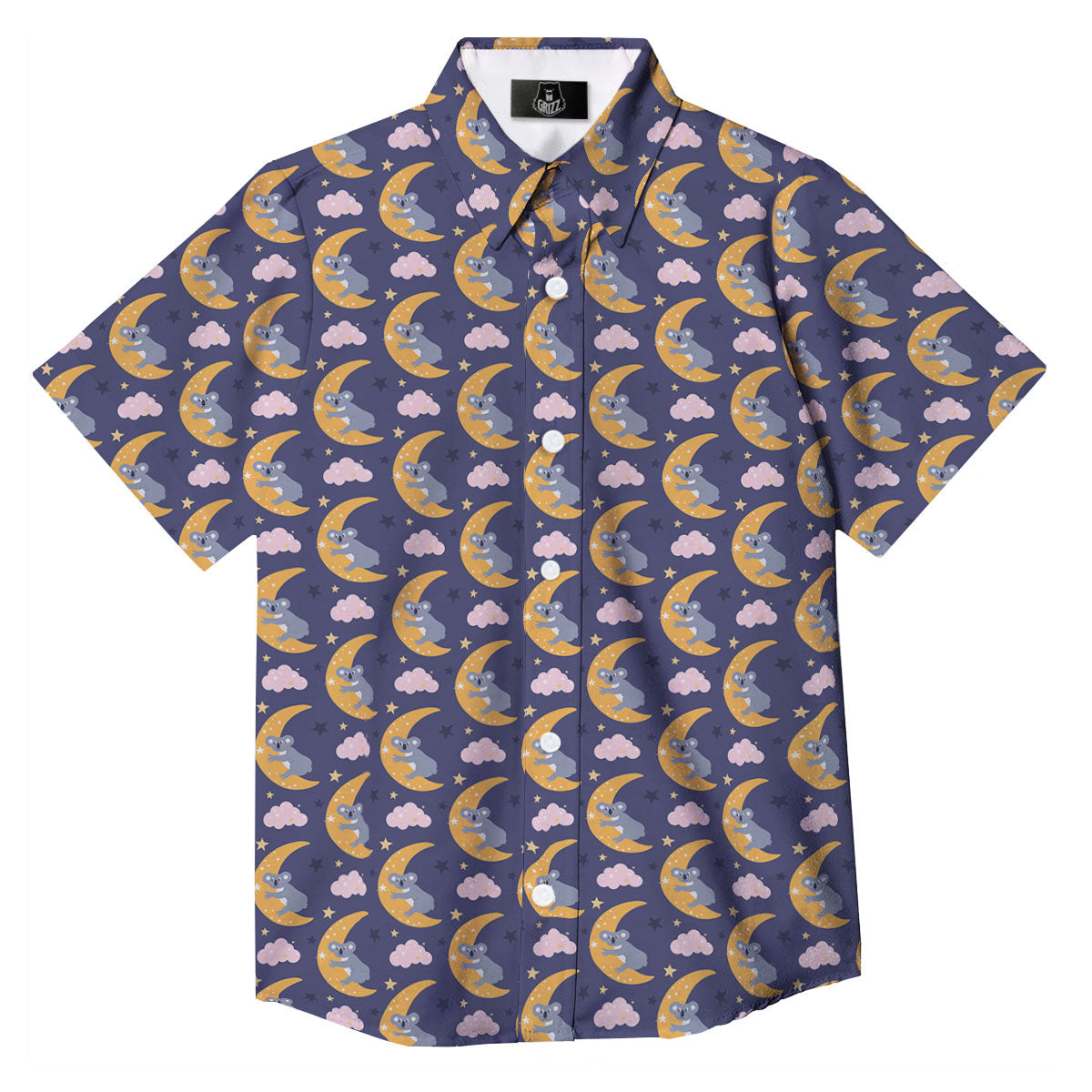 Koala Good Night Print Pattern Button Up Shirt-grizzshop