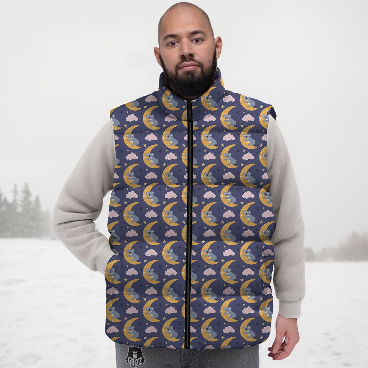 Koala Good Night Print Pattern Down Vest