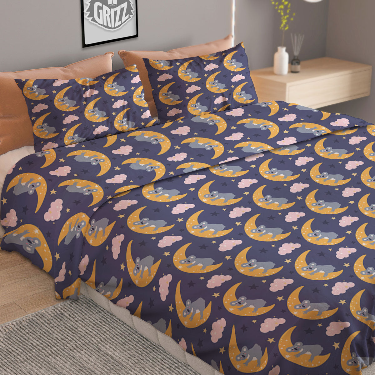 Koala Good Night Print Pattern Duvet Cover Bedding Set