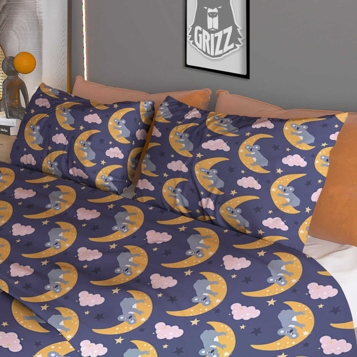 Koala Good Night Print Pattern Duvet Cover Bedding Set
