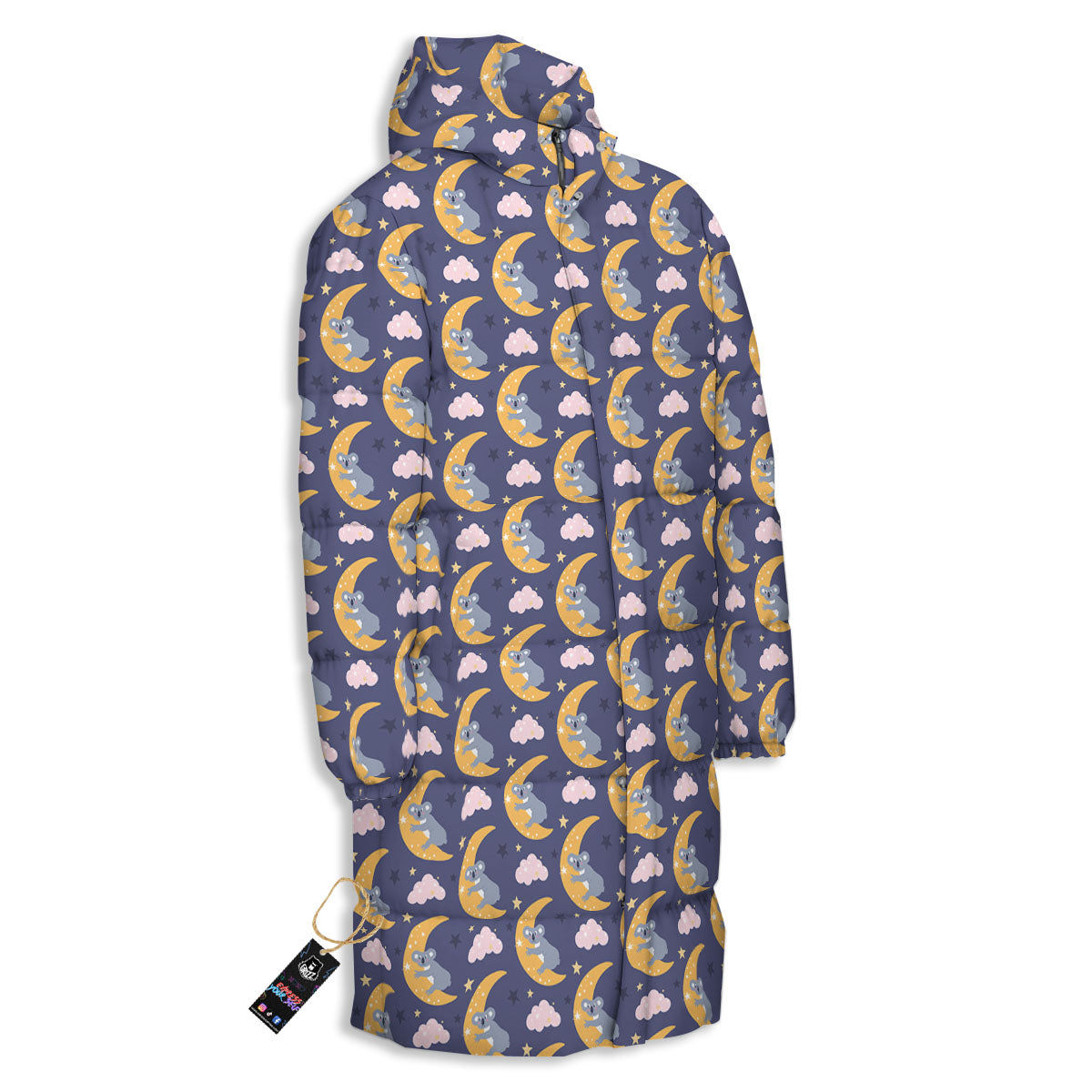 Koala Good Night Print Pattern Long Down Jacket-grizzshop