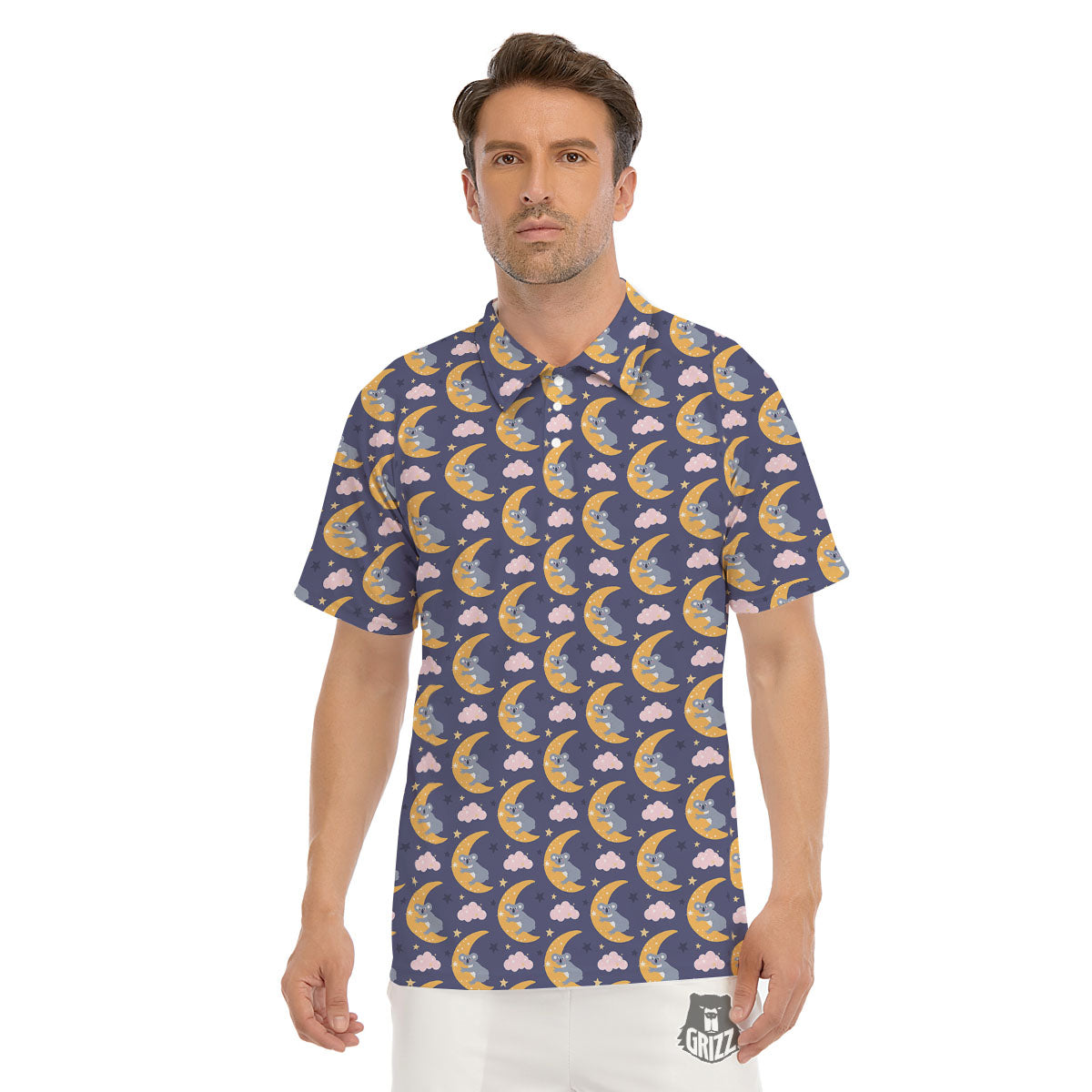 Koala Good Night Print Pattern Men's Golf Shirts-grizzshop