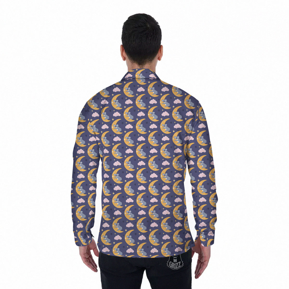 Koala Good Night Print Pattern Men's Long Sleeve Shirts-grizzshop