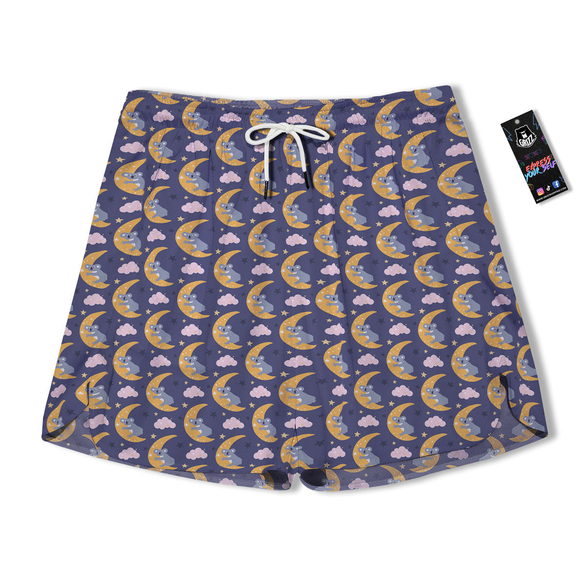 Koala Good Night Print Pattern Men's Running Shorts-grizzshop