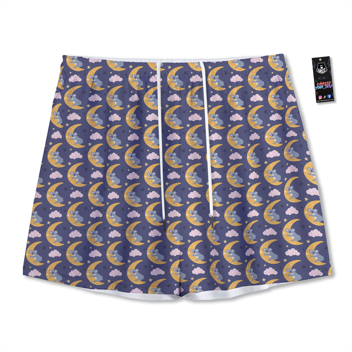 Koala Good Night Print Pattern Mesh Shorts
