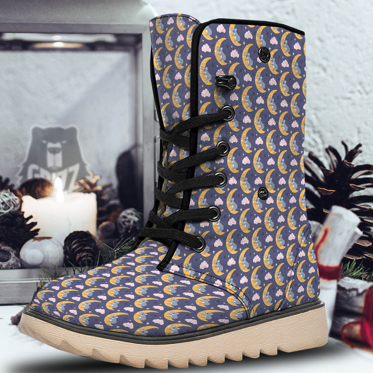 Koala Good Night Print Pattern Snow Boots-grizzshop