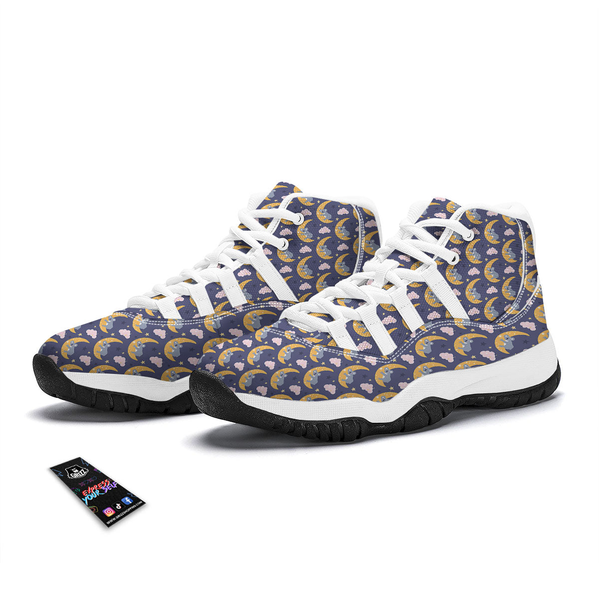 Koala Good Night Print Pattern White Bball Shoes-grizzshop