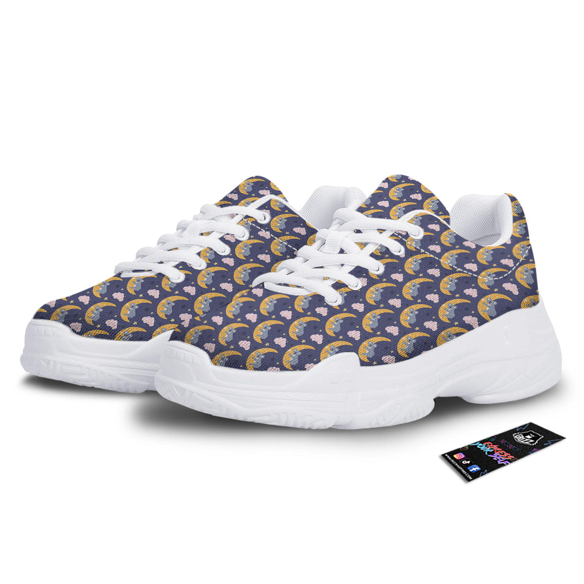 Koala Good Night Print Pattern White Chunky Shoes-grizzshop