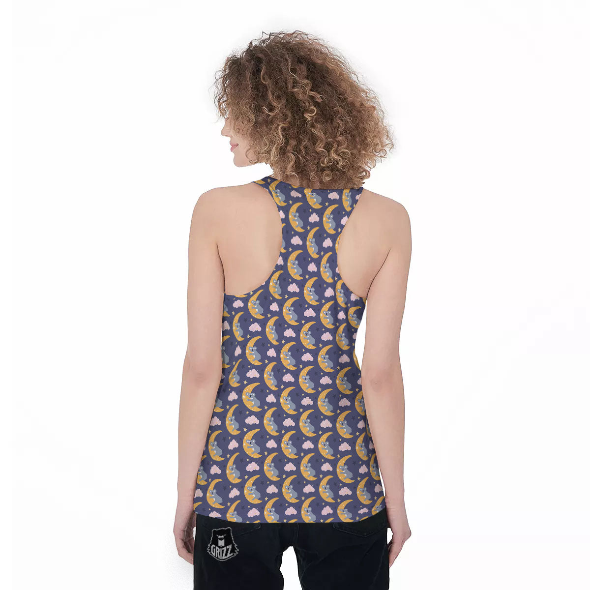 Koala Good Night Print Pattern Women's Racerback Tank Top-grizzshop