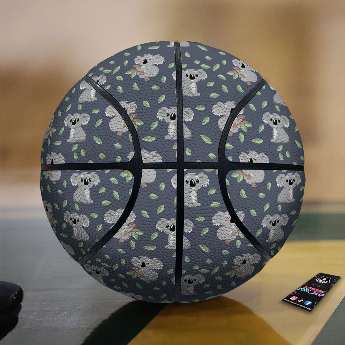 Koala Grey Print Pattern Basketball-grizzshop