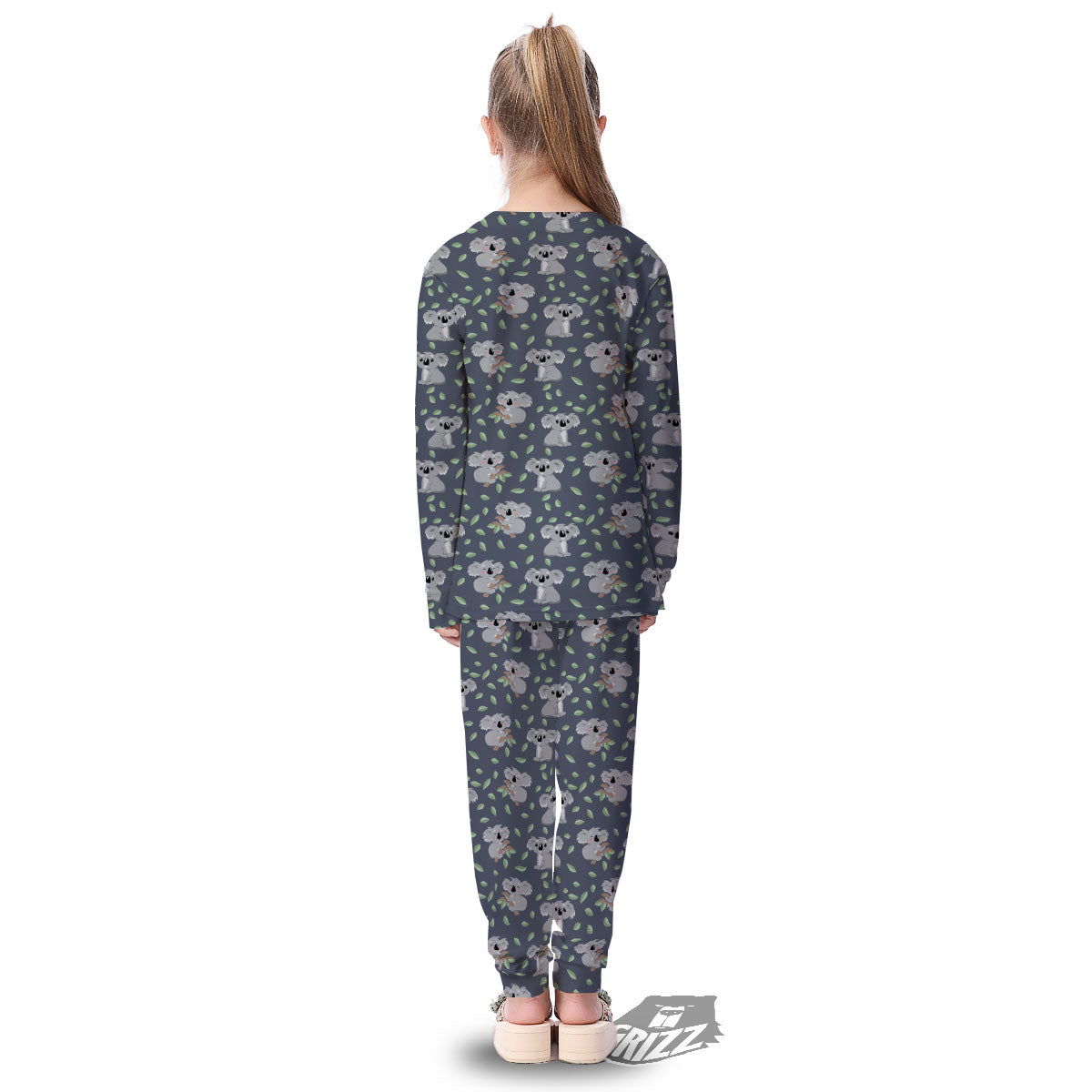 Koala Grey Print Pattern Kid's Pajamas-grizzshop