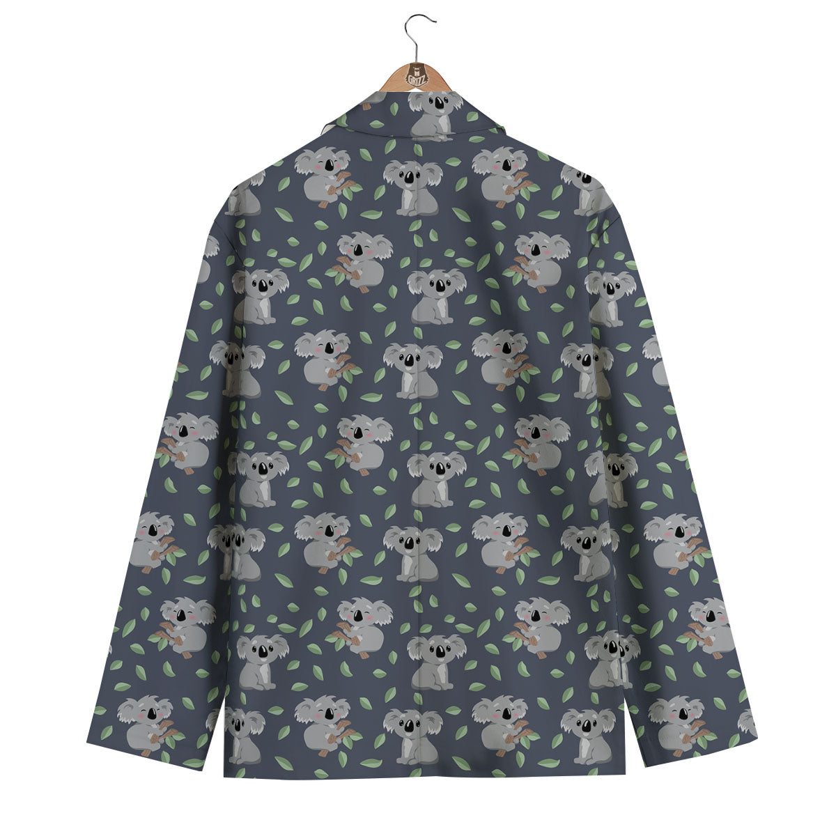 Koala Grey Print Pattern Men's Blazer-grizzshop